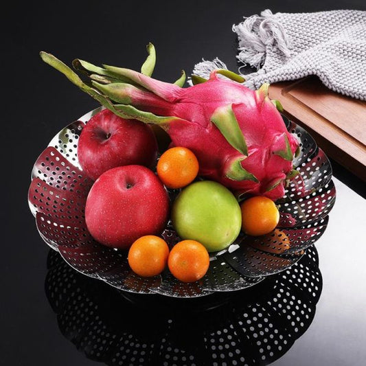 Stainless Steel Folding Vegetable Steamer Basket Stainless Steel Detachable Steaming Rack Steamer Tray For Kitchen Cookware