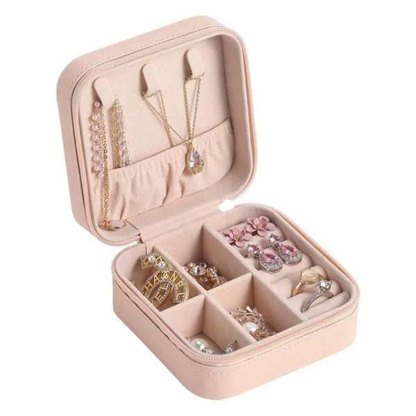 Mini Travel Jewellery Organizer Box – Leather Pocket Case