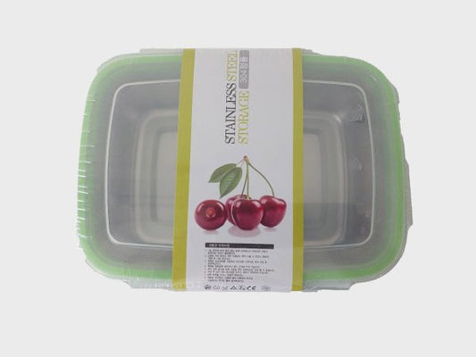 Pack Of 2 Leak-proof Stainless Steel Lunch Boxes – 450ml & 1000ml | Imported Quality | Silver